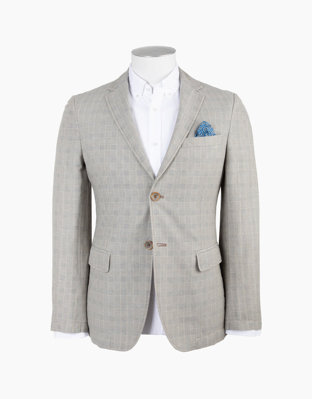 Split Beige & Grey Check Suit