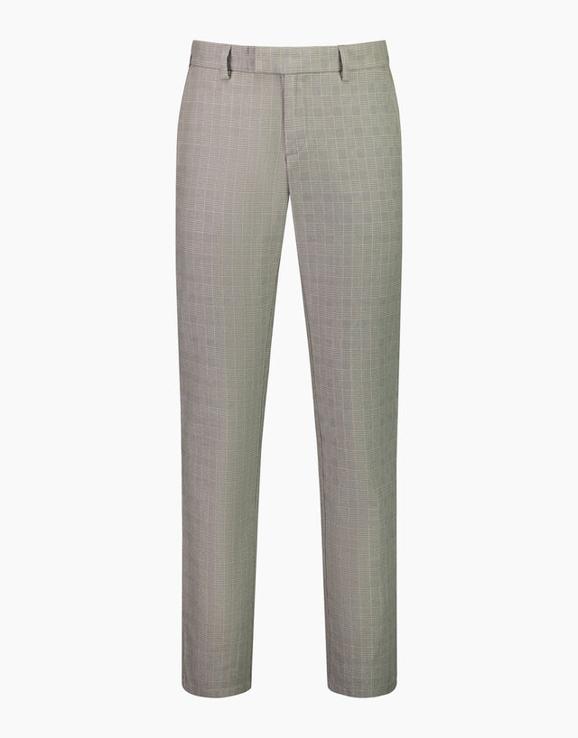 Enz Beige & Grey Check Trouser