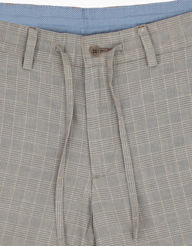 Island Beige & Grey Check Shorts