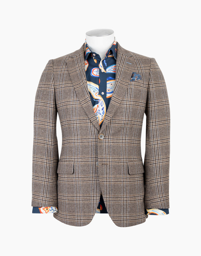 Hawker Beige & Brown Check Blazer