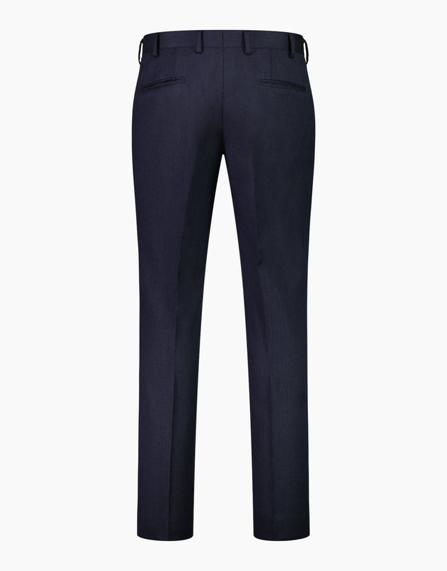 Lotus Navy Wool Stretch Twill Trouser