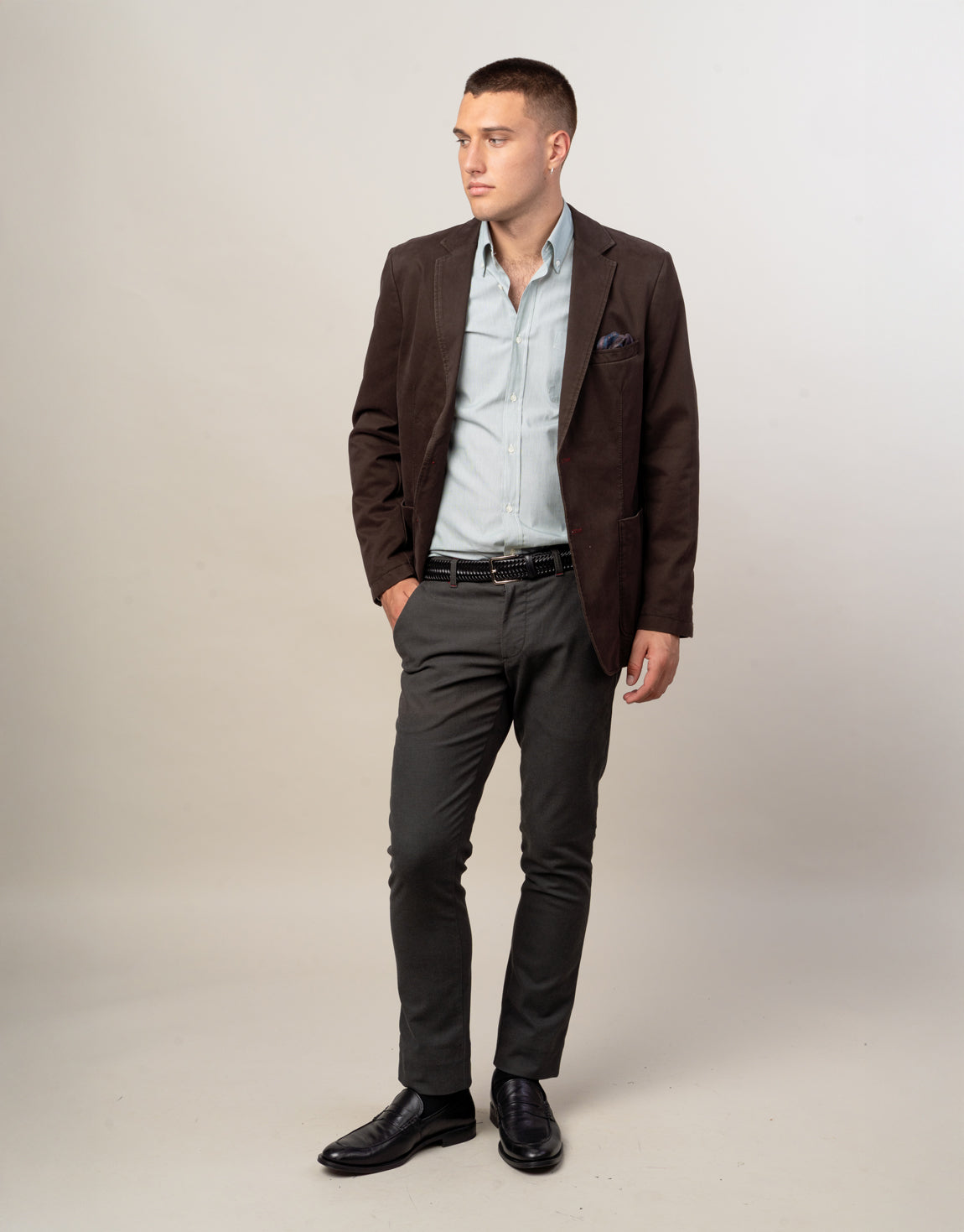 Ohope Green Micro-Stripe Shirt