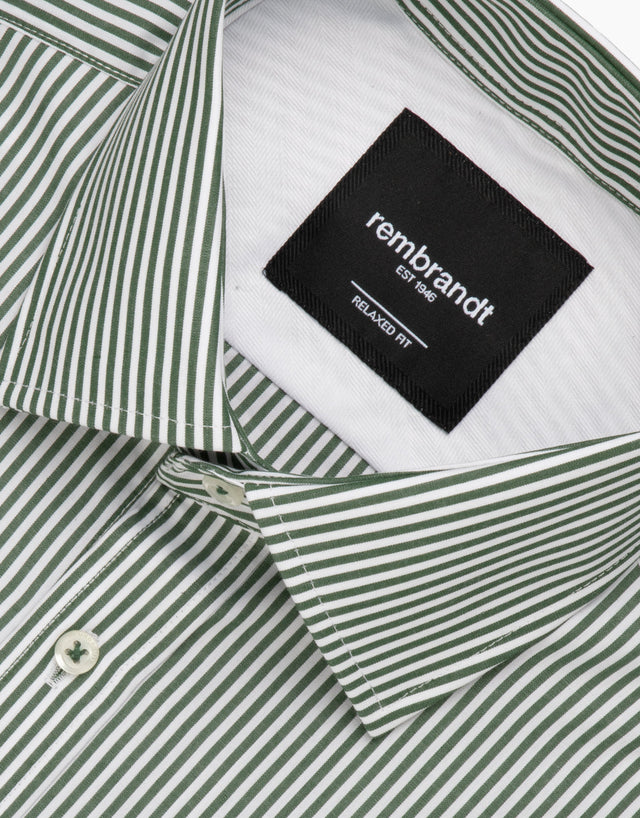 Sinatra Green and White Bengal Stripe Shirt