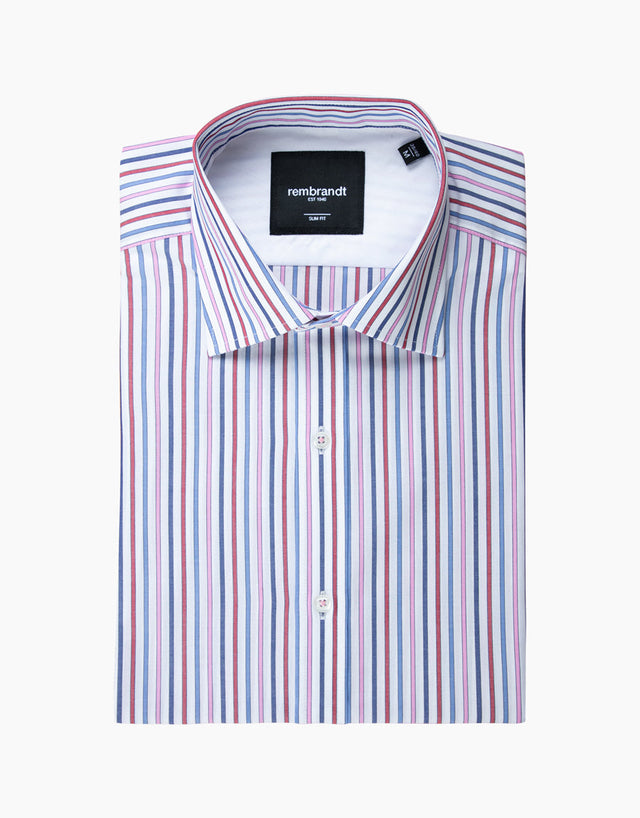 London Pink, Red & Blue Stripe Shirt