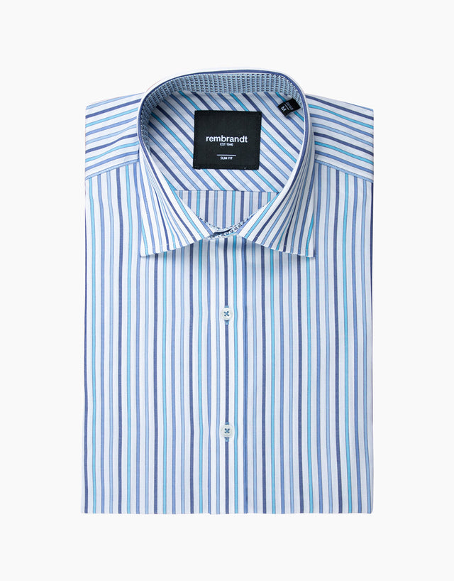 Barbican Blue Multi Stripe Shirt