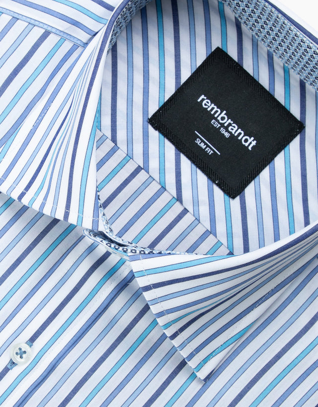 Barbican Blue Multi Stripe Shirt