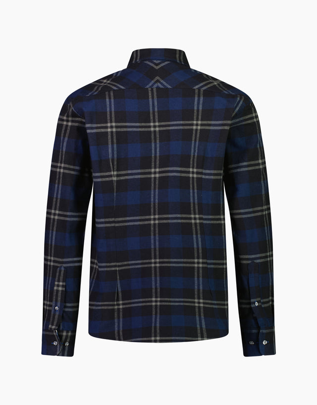 Ohope Blue & Black Check Flannel Shirt