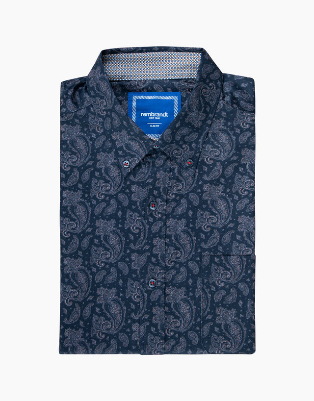 Ohope Black Paisley Shirt