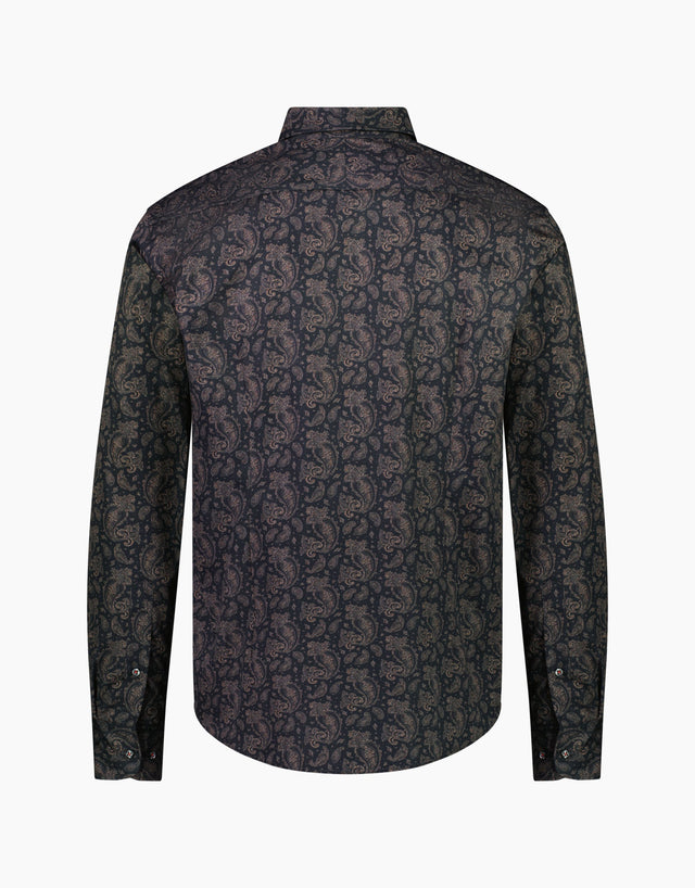 Ohope Black Paisley Shirt