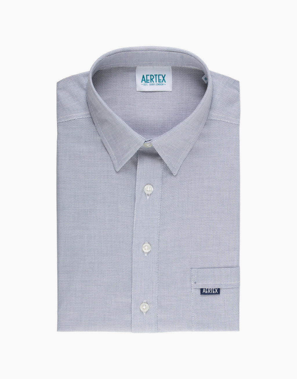 Aertex Taunton Navy Panama Weave Short Sleeve Polo
