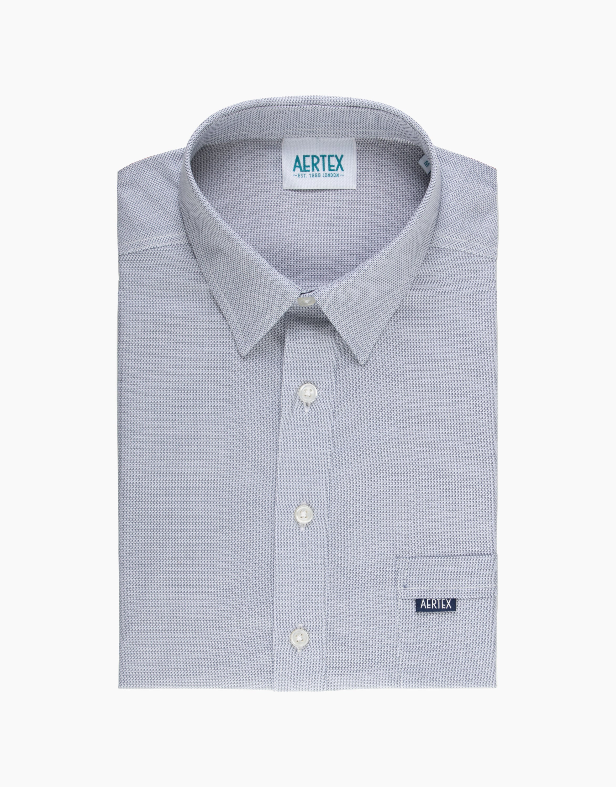 Aertex Taunton Navy Panama Weave Short Sleeve Polo