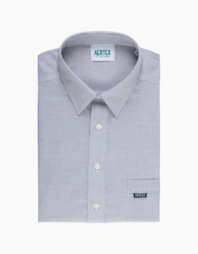 Aertex Taunton Navy Panama Weave Short Sleeve Polo