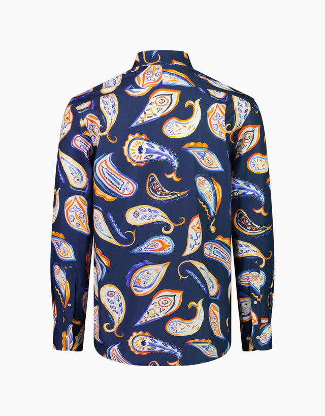 Sinatra Navy & Orange Paisley Shirt