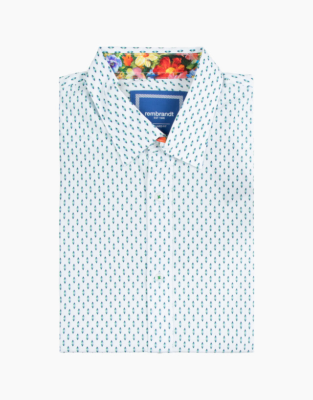 Raglan Green Diamond Short Sleeve Shirt