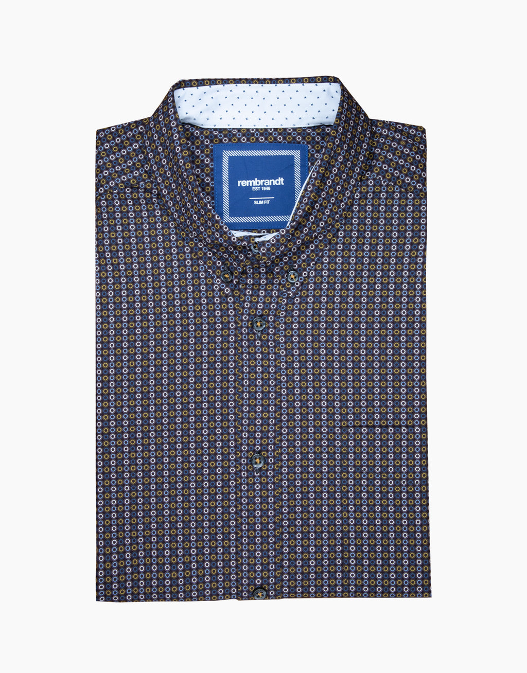 Ohope Black, Gold & Blue Spot Shirt