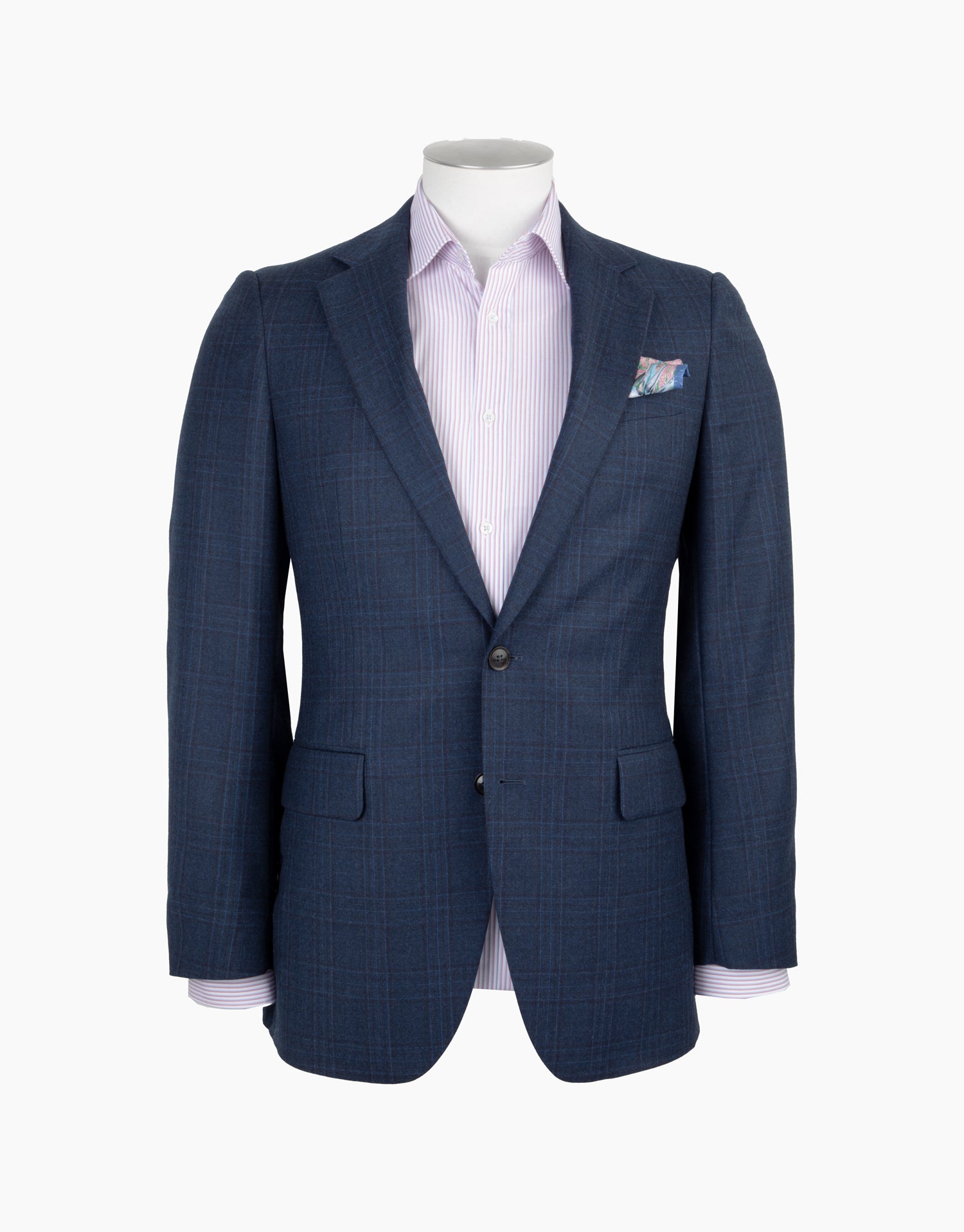 Cooper Blue & Burgundy Check Two Piece Suit