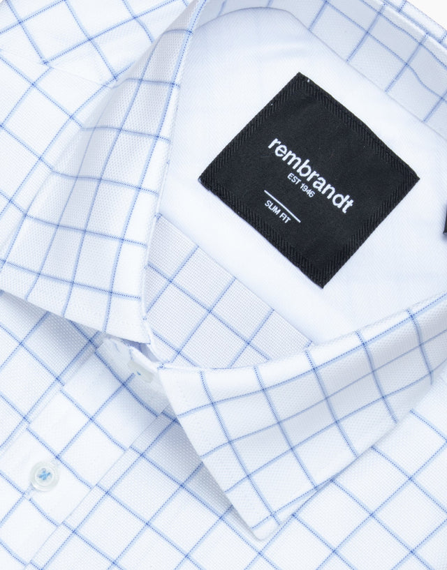 London White & Blue Large Check Shirt