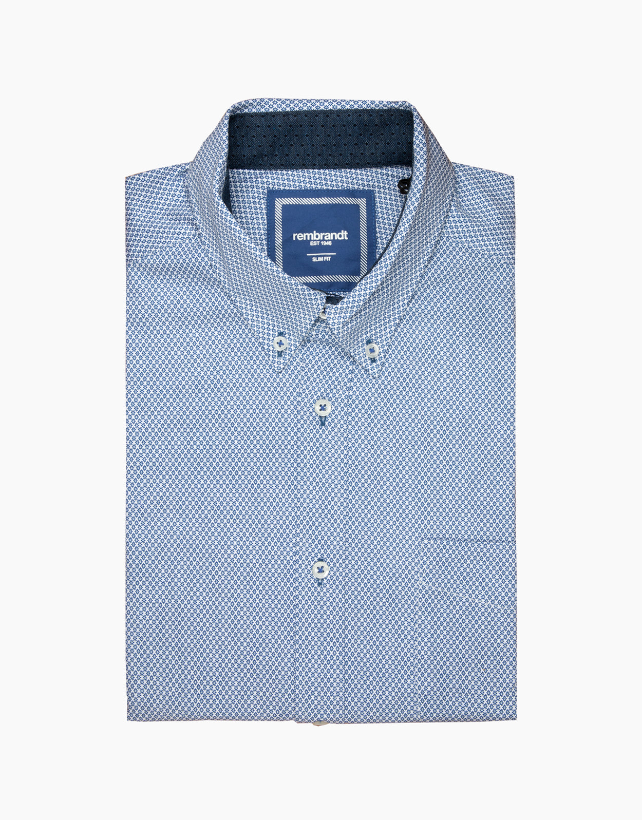 Ohope Blue & White Knitted Geometric Shirt