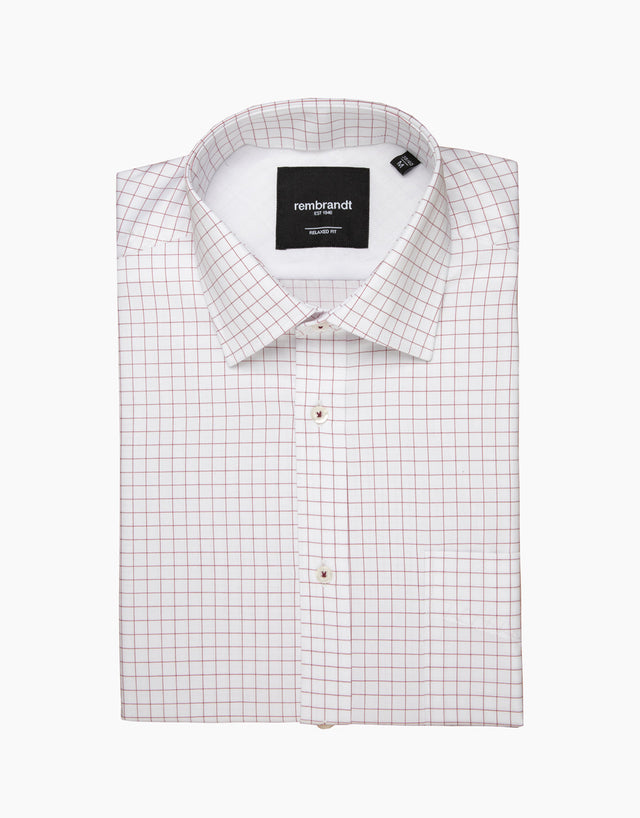 Sinatra Dark Red Graph Check Shirt