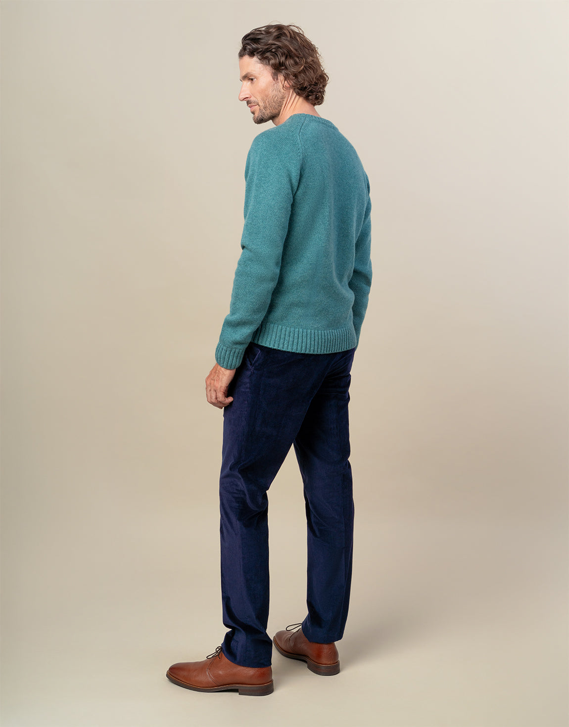Gambino Navy Stretch Corduroy Trouser