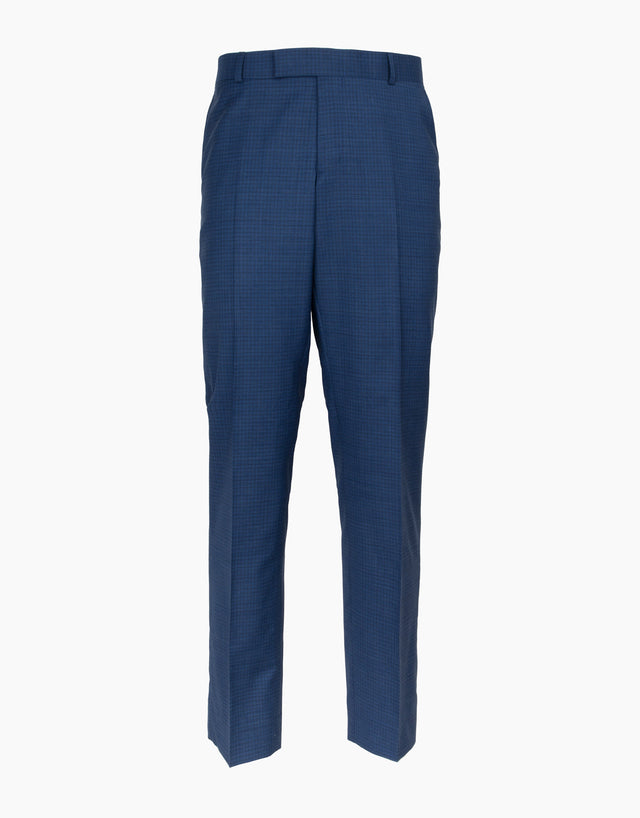 Lotus Mid Blue Check Suit Trouser