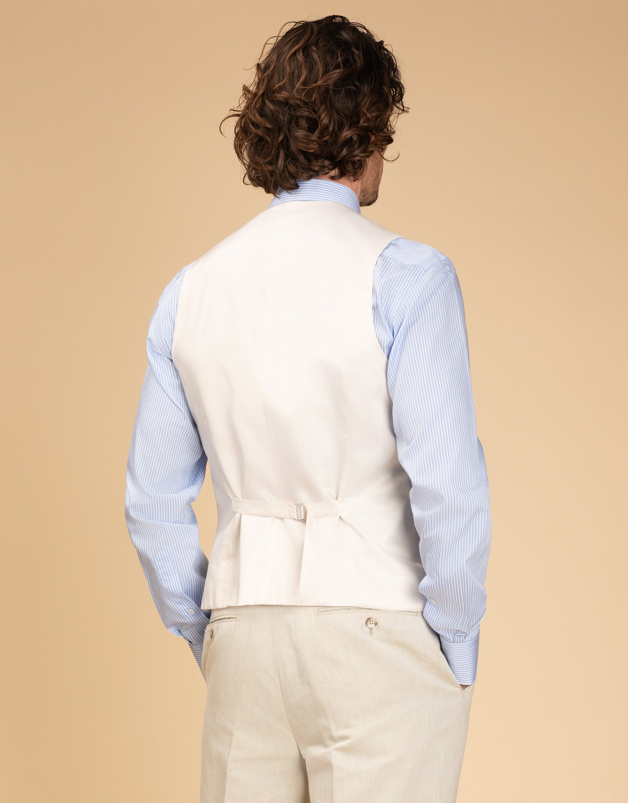 Churchill Beige Linen-Cotton Waistcoat