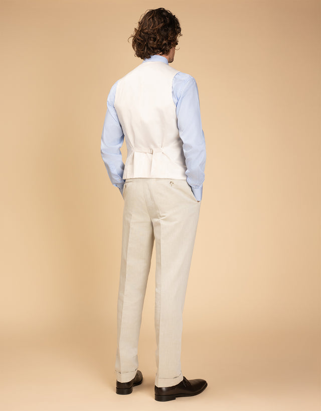 Malta Beige Linen Blend Suit