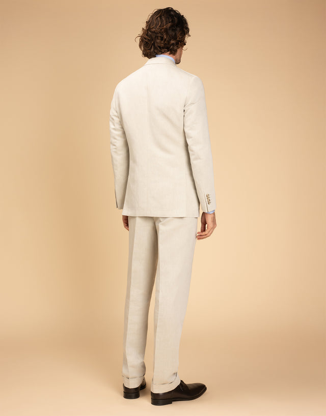 Malta Beige Linen Blend Suit