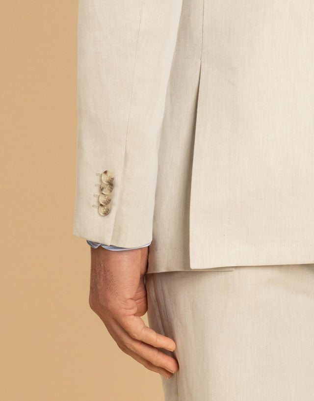 Malta Beige Linen Blend Suit