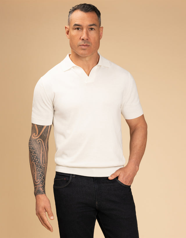 Amalfi Off-White Knitted Polo