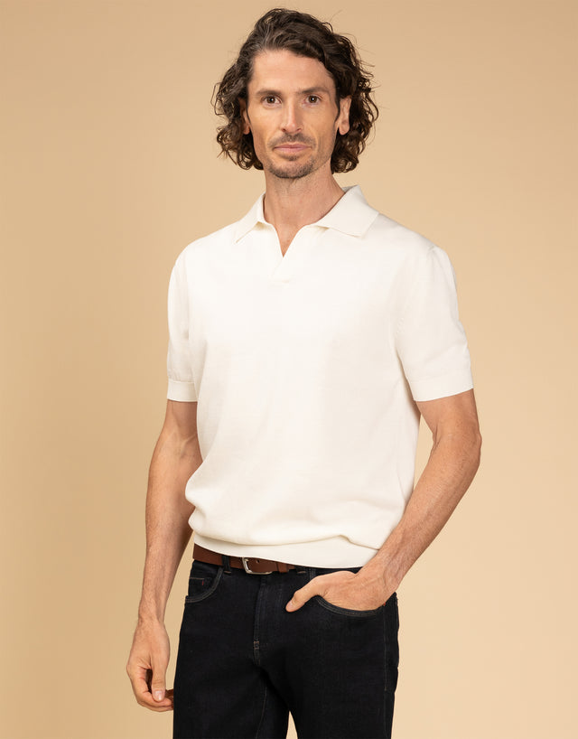 Amalfi Off-White Knitted Polo