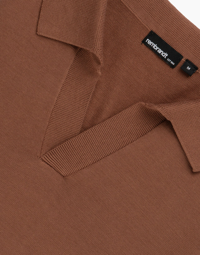 Amalfi Brown Knitted Polo