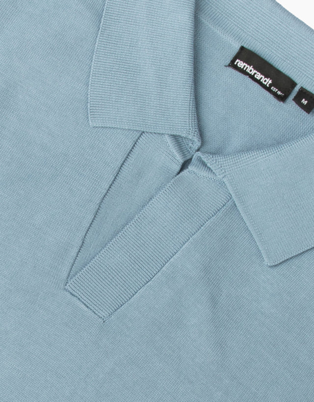 Amalfi Dusty Blue Knitted Polo