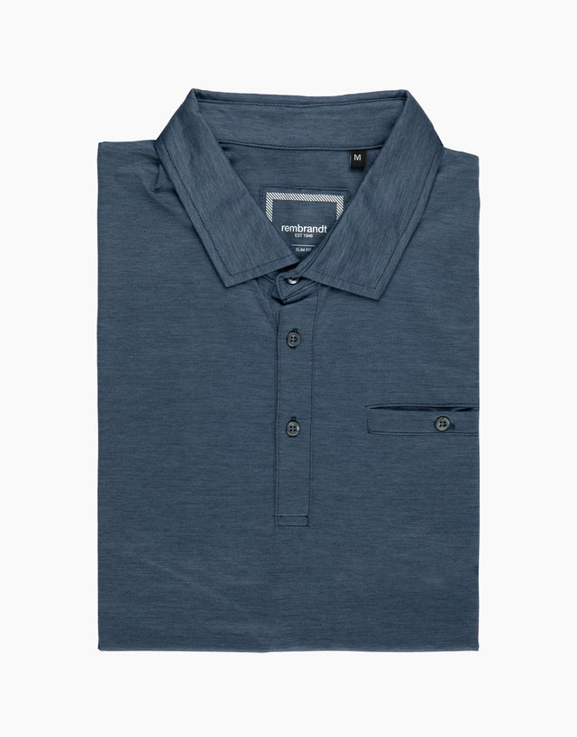 Portofino Denim Blue Marle Polo Shirt