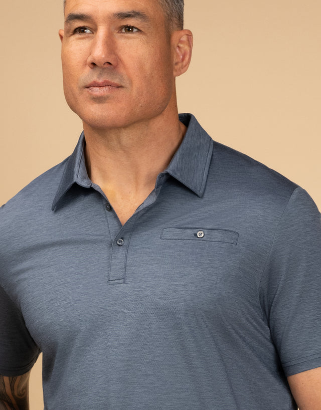 Portofino Denim Blue Marle Polo Shirt