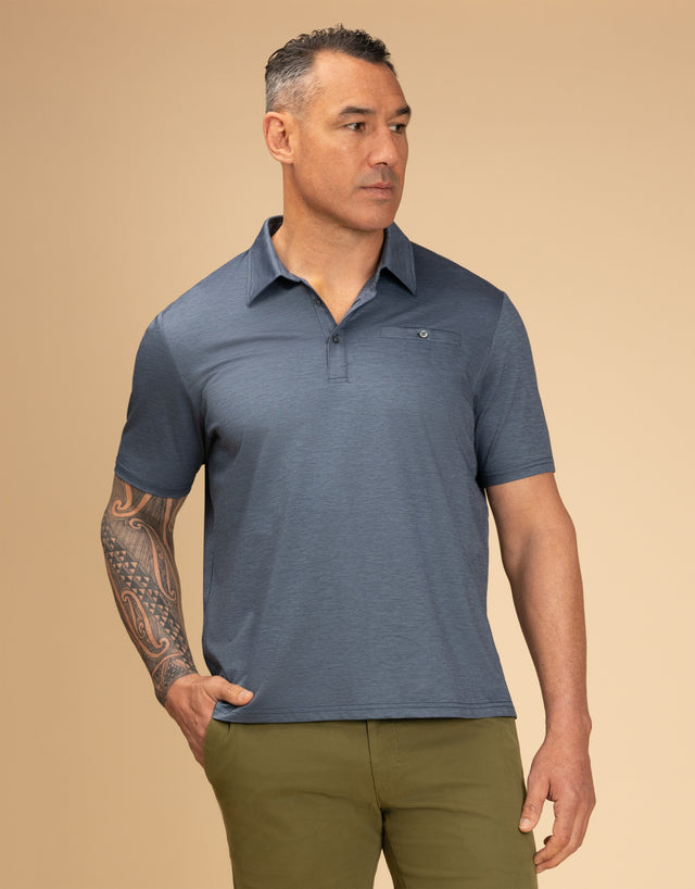 Portofino Denim Blue Marle Polo Shirt