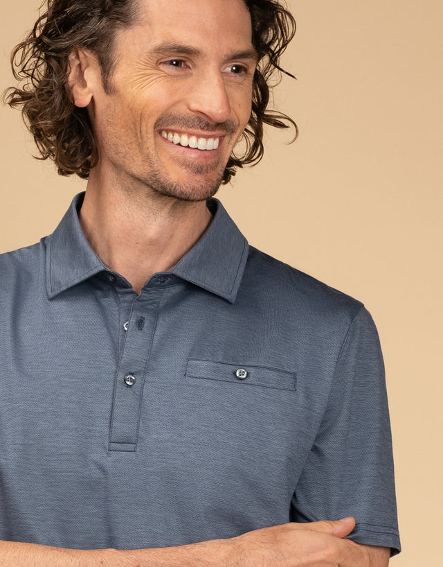 Portofino Denim Blue Marle Polo Shirt