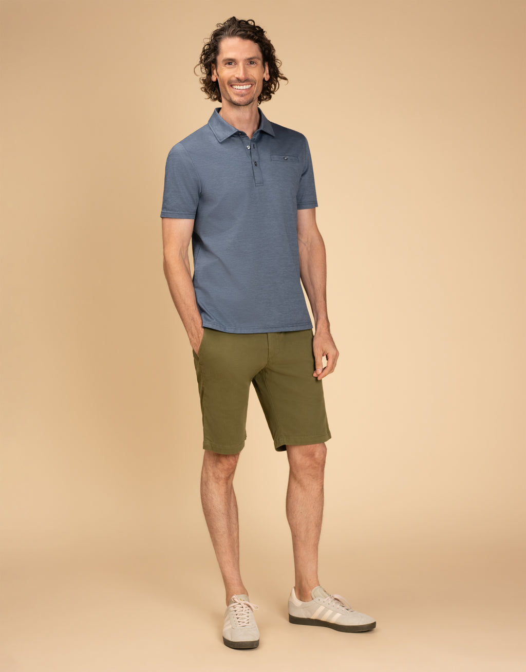 Portofino Denim Blue Marle Polo Shirt