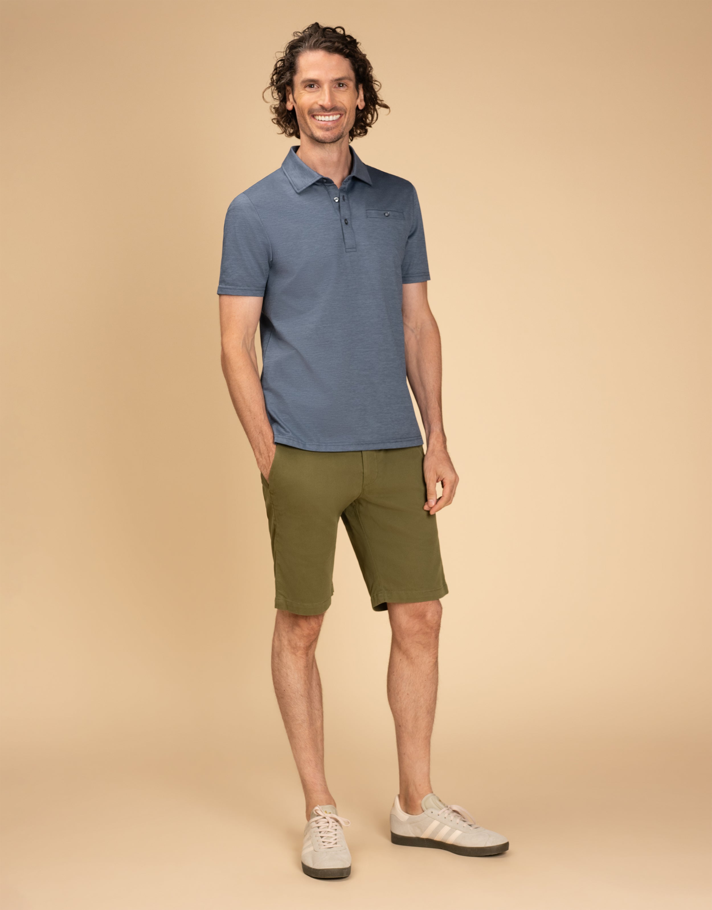 Portofino Denim Blue Marle Polo Shirt