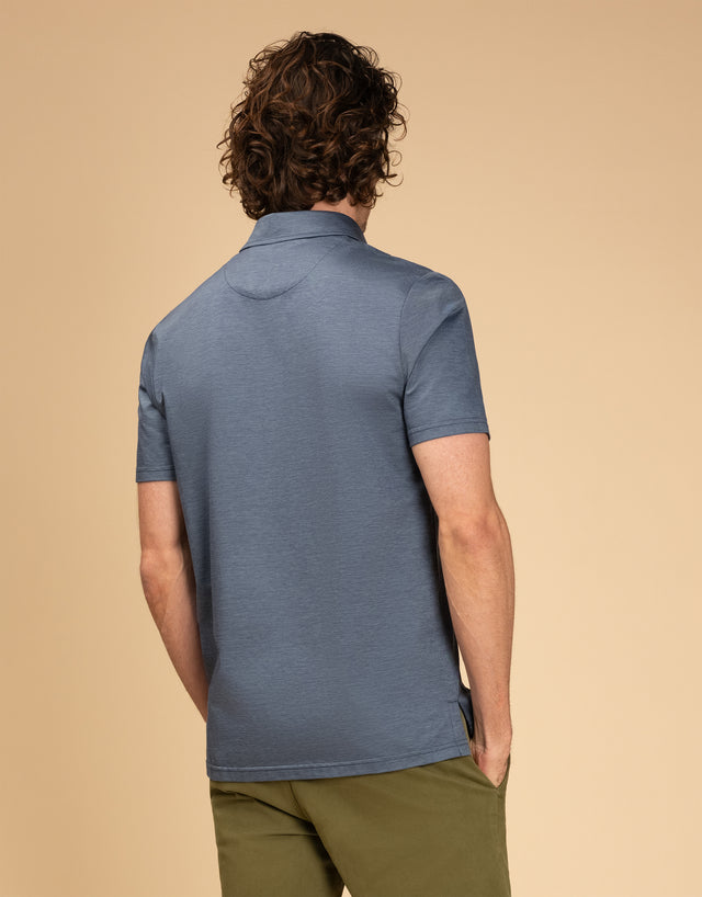 Portofino Denim Blue Marle Polo Shirt