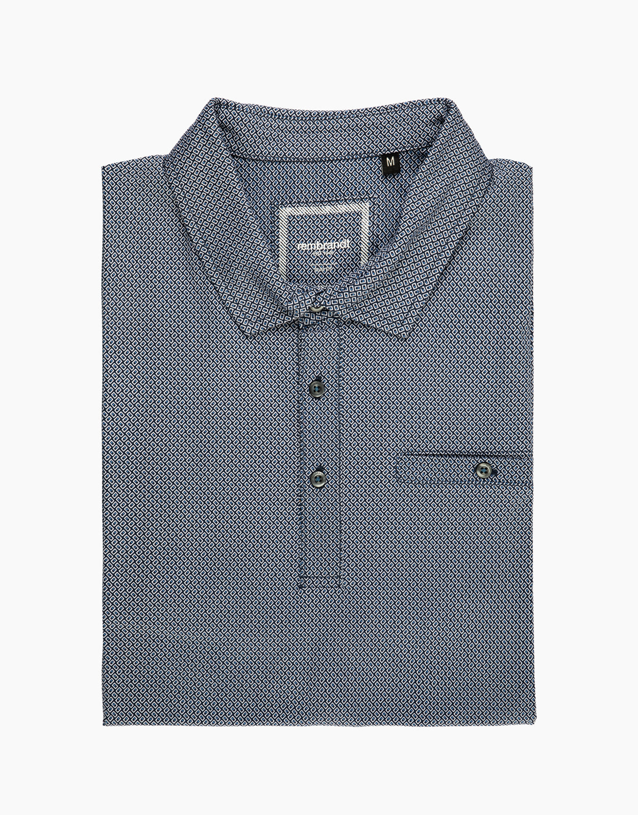 Portofino Navy and White Geometric Polo Shirt