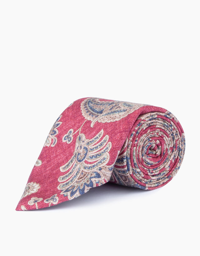 Red Paisley Silk Tie