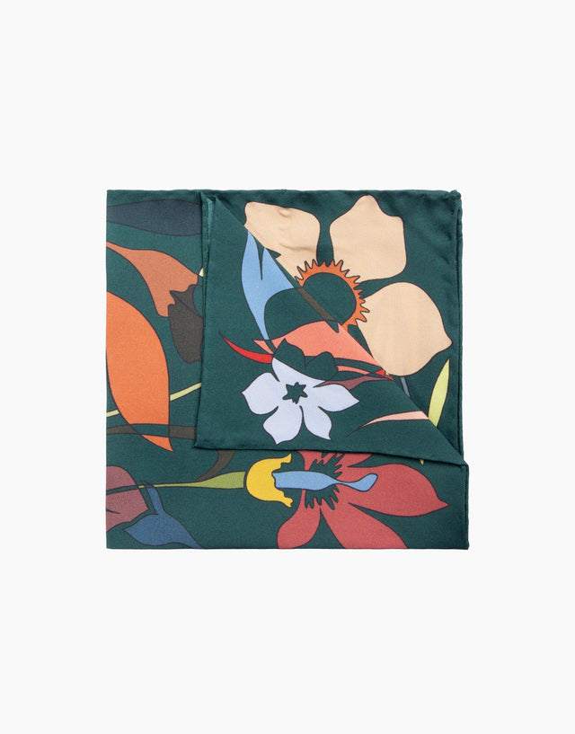 Studio Bon x Rembrandt Green Floral Pocket Square