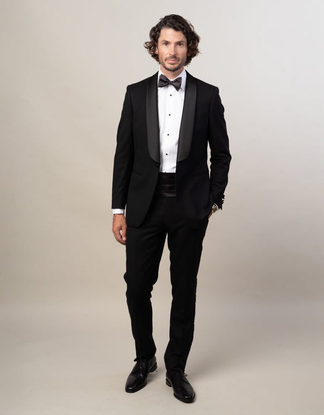 Ferry Jet Black Tuxedo Suit Trouser