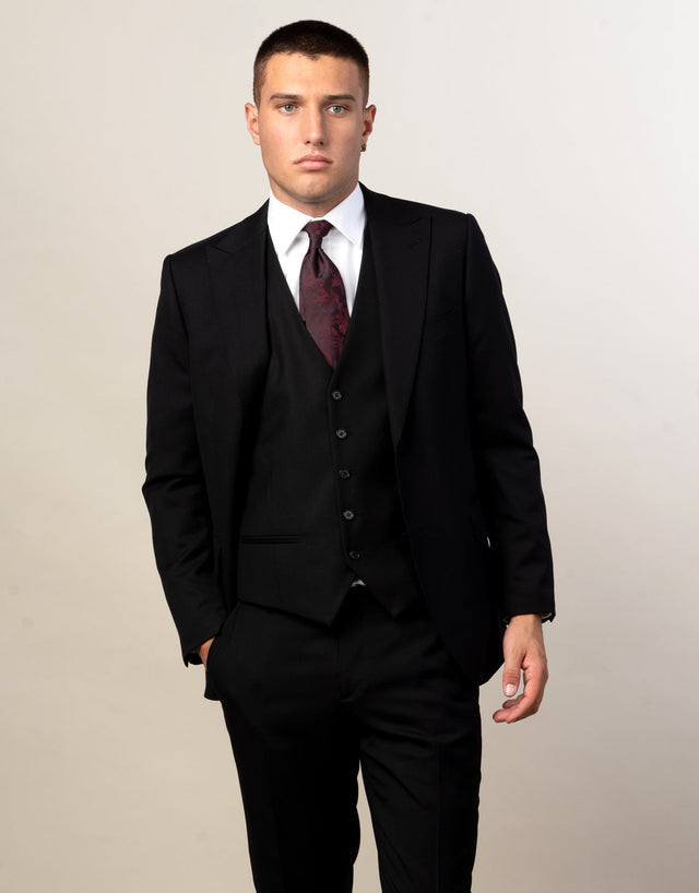 Lyon Jet Black Peak Suit