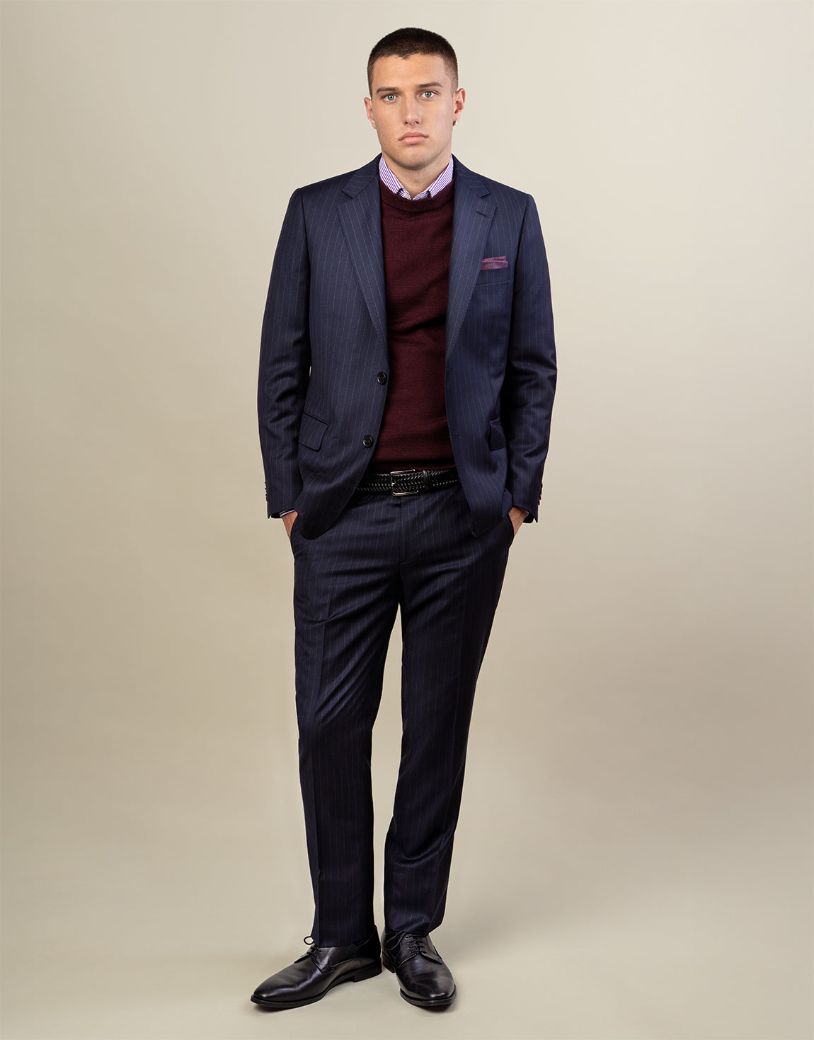 Naseby Burgundy Crew Neck Jersey