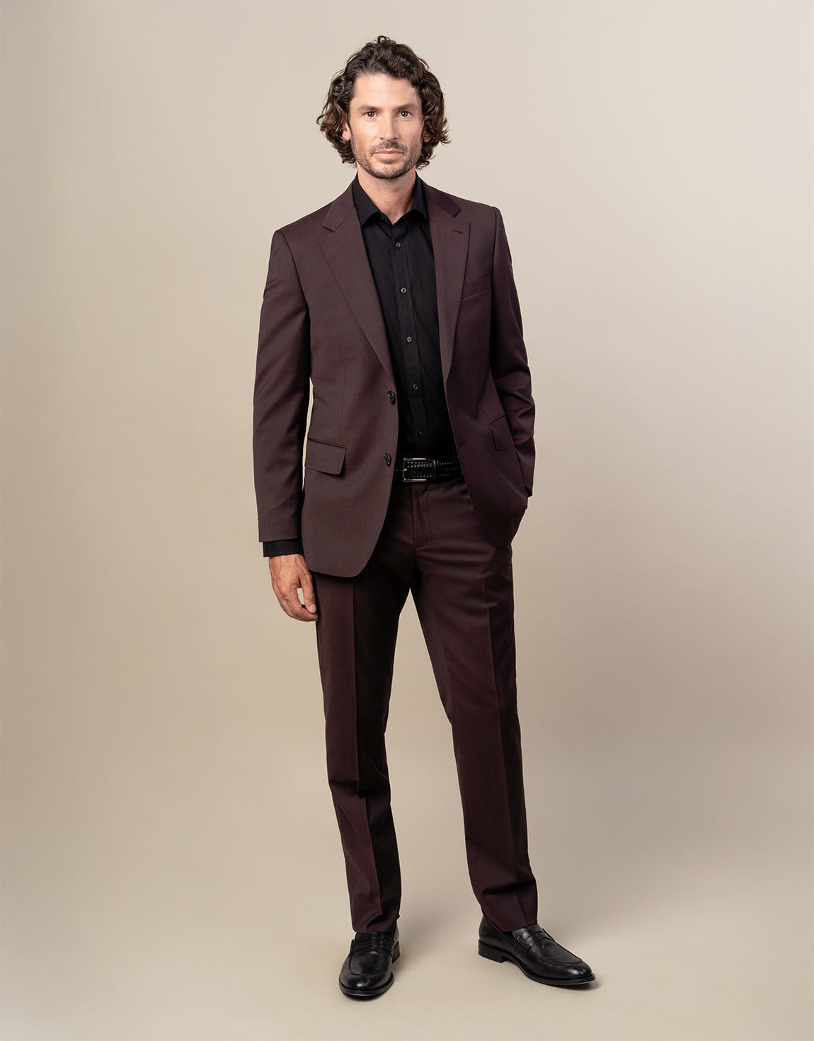 Cooper Burgundy Twill Suit Jacket