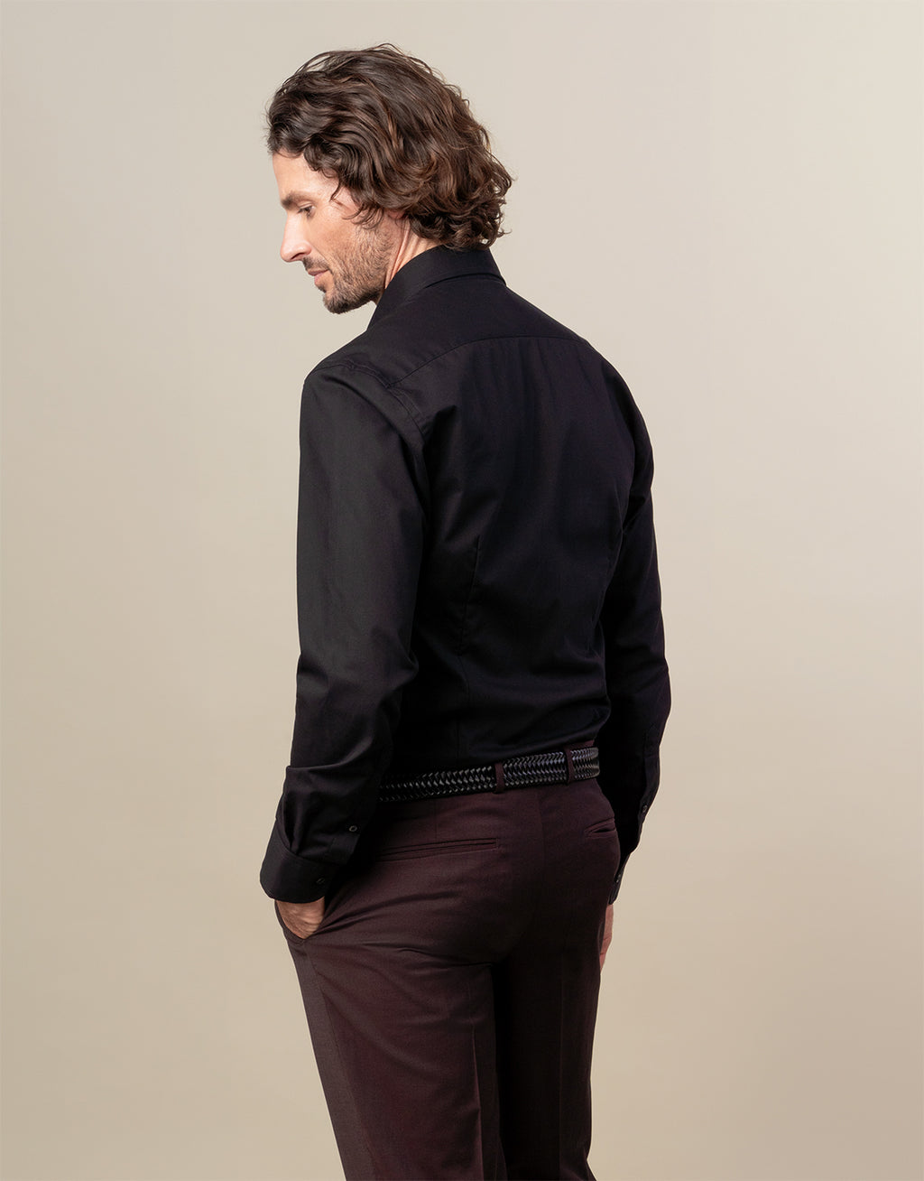 London Black Plain Poplin Shirt