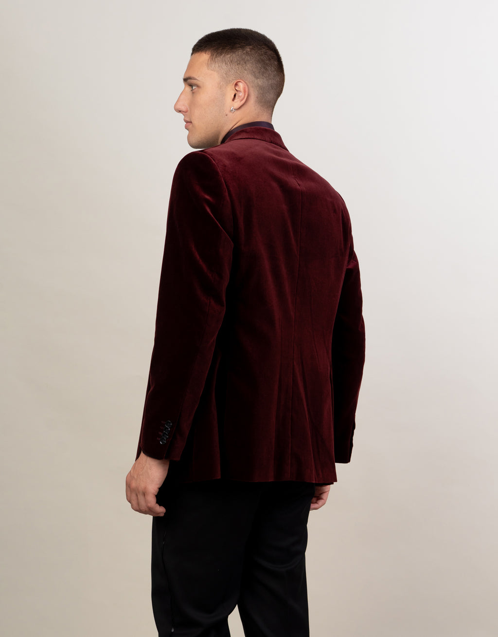 Lyon Burgundy Velvet Blazer