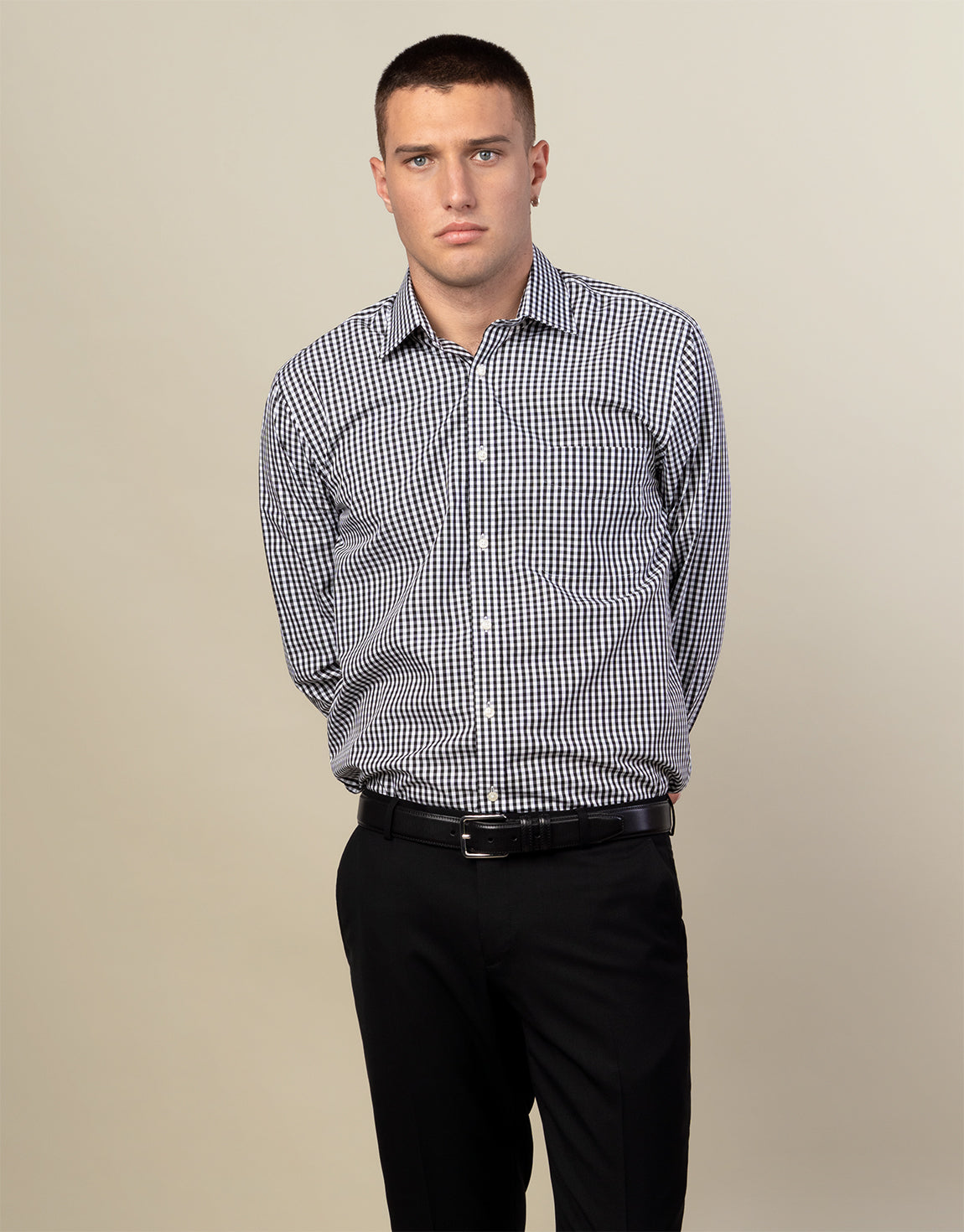 Sinatra Black & White Check Shirt